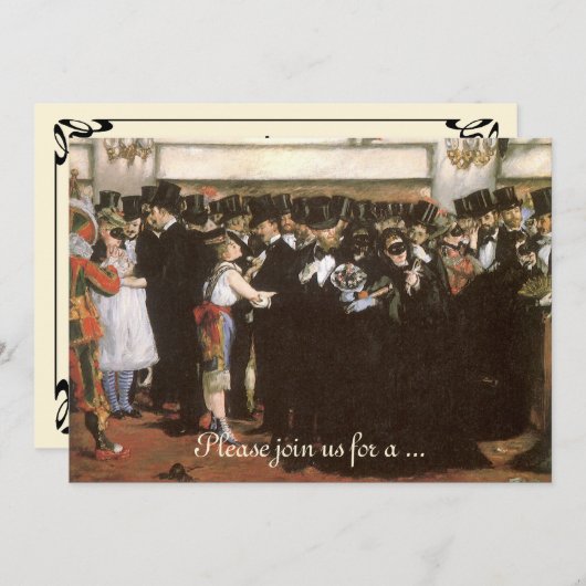 Maskierte Ball Oper von Manet, Silvesterabend-Part Einladung (Vorne/Hinten)