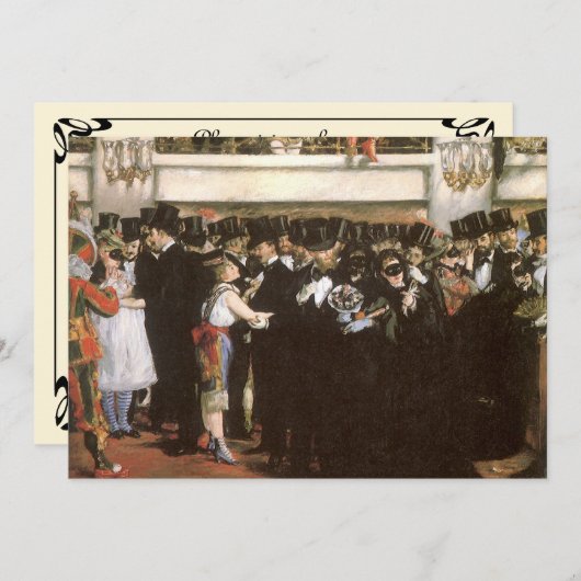 Maskierte Ball Oper von Manet, Silvesterabend-Part Einladung (Vorne/Hinten)