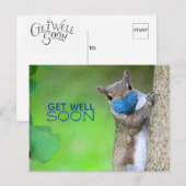 Maskierte Eichhörnchen-Grüße zur Genesung Postkart Postkarte (Vorne/Hinten)