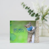 Maskierte Eichhörnchen-Grüße zur Genesung Postkart Postkarte (Stehend Vorderseite)