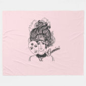 Maskierte Lady Gemini Zodiac Symbol und Zeichen Ro Fleecedecke (Vorderseite (Horizontal))