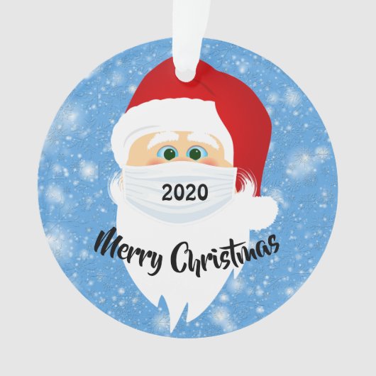 Maskierte Santa 2020-Acrylverzierung Ornament (Vorderseite)