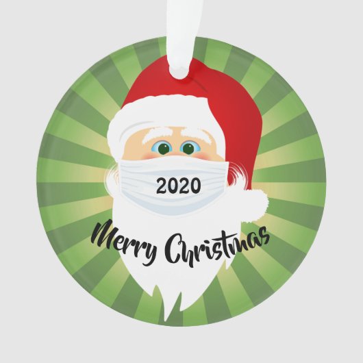 Maskierte Santa 2020 Grüne Sternexplosion - Akrylv Ornament (Vorderseite)