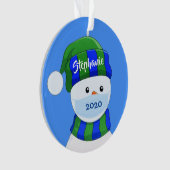 Maskierte Snowman-Akrylverzierung Ornament (Vorderseite)