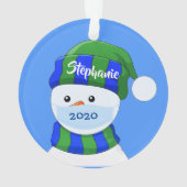 Maskierte Snowman-Akrylverzierung Ornament (Rückseite)