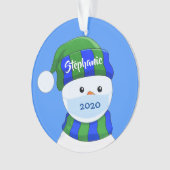 Maskierte Snowman-Akrylverzierung Ornament (Vorderseite)