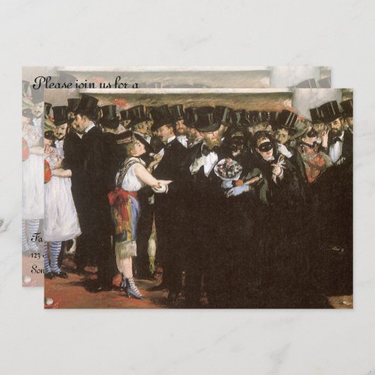 Maskierter Ball an der Oper von Edouard Manet Einladung (Vorne/Hinten)