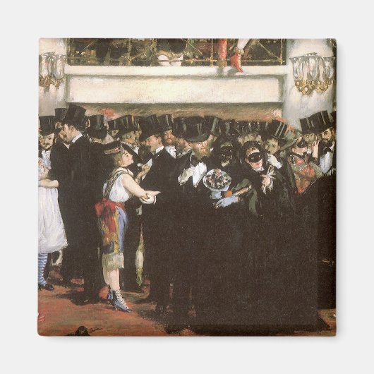 Maskierter Ball an der Oper von Edouard Manet Magnet (Vorne)