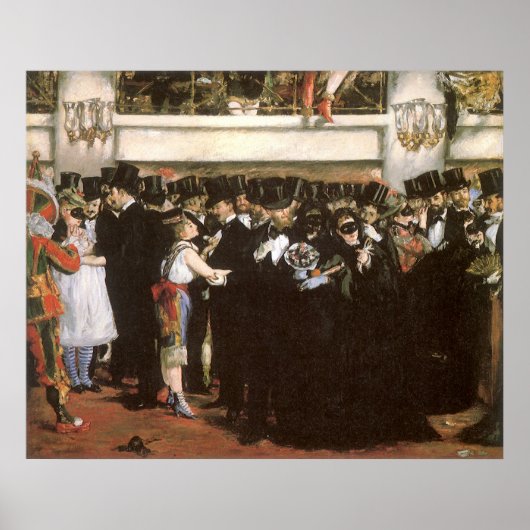 Maskierter Ball an der Oper von Edouard Manet Poster (Vorne)