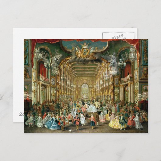 Maskierter Ball im Hoftheater, Bonn, 1754 Postkarte (Vorne/Hinten)