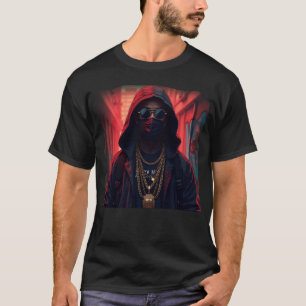 Maskierter Straßenrapper mit goldenen Ketten Urban T-Shirt