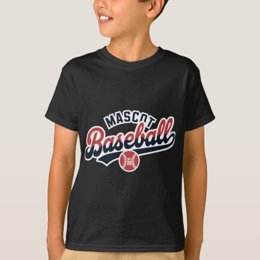 Maskottchen-Baseball-Retro-Logo T-Shirt (Vorderseite)