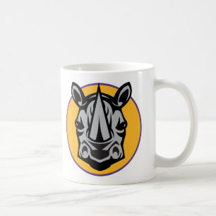 Maskottchen Nashorn Kreisdesign Kaffeetasse