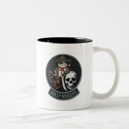 Maskottchen-Piratenflaggen des Tomcat-F-14 Zweifarbige Tasse (Rechts)