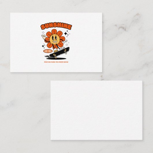 Maskottchen-Sonnenblume mit Skateboard Visitenkarte (Vorne/Hinten)