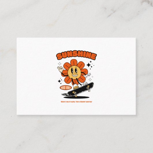 Maskottchen-Sonnenblume mit Skateboard Visitenkarte (Vorderseite)