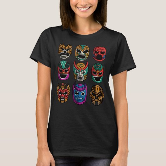 Masks of Legends Retro Lucha Libre Wrestlong T-Shirt (Vorderseite)