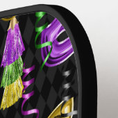 MASKS & TASSELS lila & GOLD MARDI GRAS Pickleball Schläger (Linke Seite)