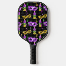 MASKS & TASSELS lila & GOLD MARDI GRAS Pickleball Schläger