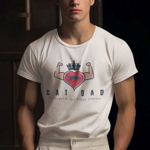 Maskulare Arme mit Blue Crown für Katzen-Vater T-Shirt