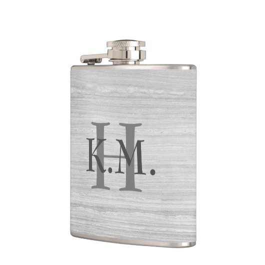 Maskulinarisch Mit Monogramm gestreifter Granitkol Flachmann (Links)