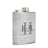 Maskulinarisch Mit Monogramm gestreifter Granitkol Flachmann (Rechts)