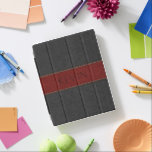 Maskulinarisch Vintage Lederdrucke iPad Hülle<br><div class="desc">Cooles Bild aus männlich-schwarz und rot gestepptem Vintagem Leder mit anpassbarem Monogramm.</div>