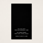 Maskulinarische schwarze Visitenkarten für kundens (Rückseite)