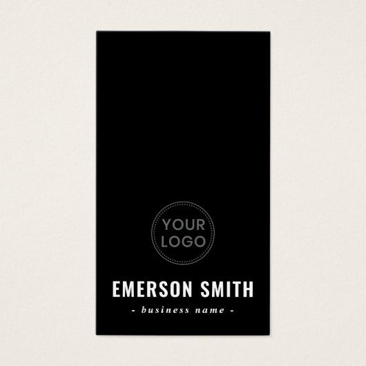 Maskulinarische schwarze Visitenkarten für kundens (Vorderseite)