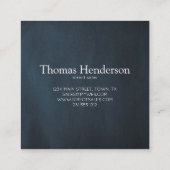 Maskulinarischer Navy Beruflich Quadratische Visitenkarte (Rückseite)