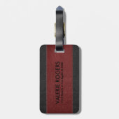 Maskulinarisches Schwarz/Rot Vintage Imitate Leder Gepäckanhänger (Rückseite vertikal)