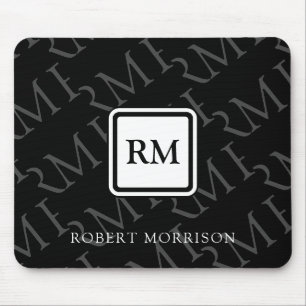 Maskuline Beruflich Modernes, elegantes Monogramm Mousepad