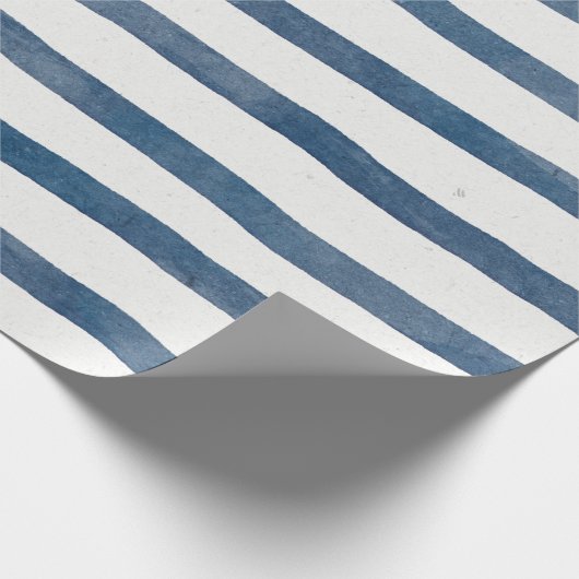 Maskuline Blaues Wasserfarbenmuster Geschenkpapier (Ecke)
