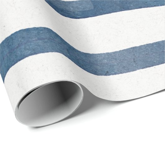 Maskuline Blaues Wasserfarbenmuster Geschenkpapier (Rolleneckpunkt)
