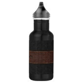 Maskuline Braun und Vintages schwarzes Leder Textu Trinkflasche (Rechts)