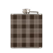 Maskuline Brown und Beige Kariert Flachmann (Rückseite)