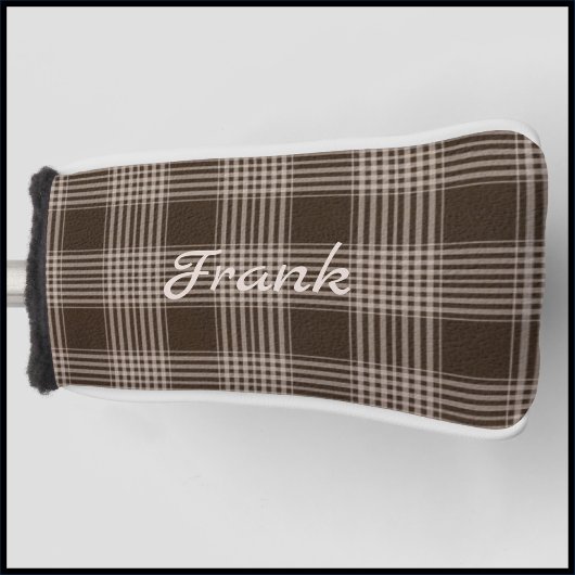 Maskuline Brown und Beige Kariert Golf Headcover