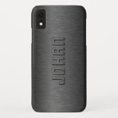 Maskuline dunkelgrau gebürstetes Aluminium Hinterg Case-Mate iPhone Hülle (Rückseite)