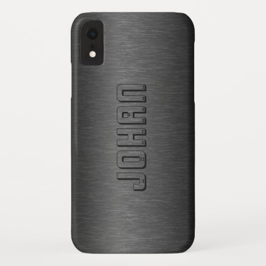 Maskuline dunkelgrau gebürstetes Aluminium Hinterg Case-Mate iPhone Hülle (Rückseite)