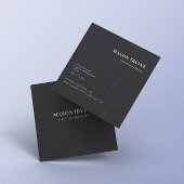 Maskuline Elegante Schwarz-Weiß-Visitenkarte Quadratische Visitenkarte