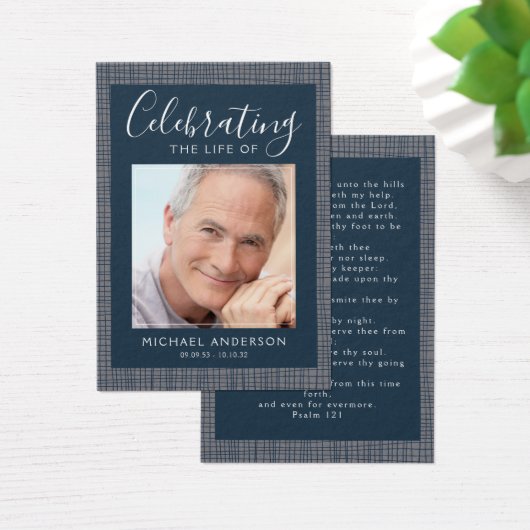 Maskuline Foto Beerdigung Beileid Gebetskarte (Schreibtisch)