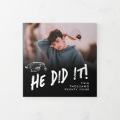 Maskuline Foto Dreifach Abschluss Einladung (Cover)