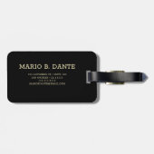 Maskuline Führungskraft Schwarz & Silbermetall-Mon Gepäckanhänger (Rückseite horizontal)