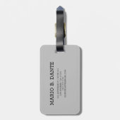Maskuline Führungskraft Schwarz & Silbermetall-Mon Gepäckanhänger (Rückseite vertikal)