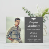 Maskuline Graduate Foto Ankündigung und Party (Stehend Vorderseite)