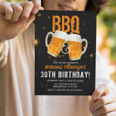 Maskuline GRILLEN und Bier Geburtstagsparty Einladung