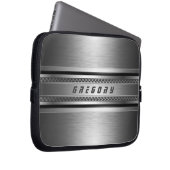 Maskuline Imitate Silbergraue Streifen Design Laptopschutzhülle (Vorne Rechts)