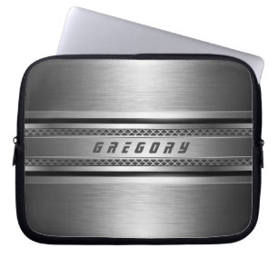 Maskuline Imitate Silbergraue Streifen Design Laptopschutzhülle