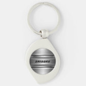 Maskuline Imitate Silberstreifen Muster Schlüsselanhänger (Vorderseite)