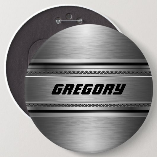 Maskuline Imitate Silver Stripes Design monogramie Button (Vorne & Hinten)